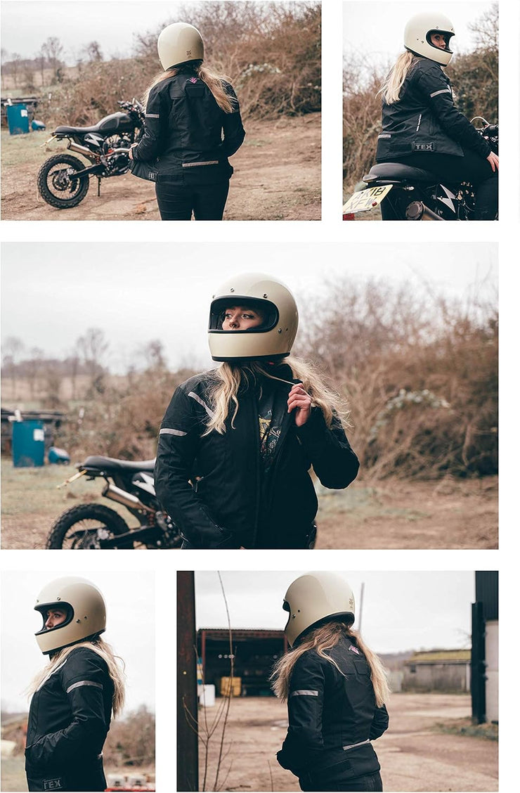 Womens Motorcycle Biker Jacket Ladies Waterproof Textile Cordura Coat with Motorbike CE Armour (EN 1621-1) Black Pink - S