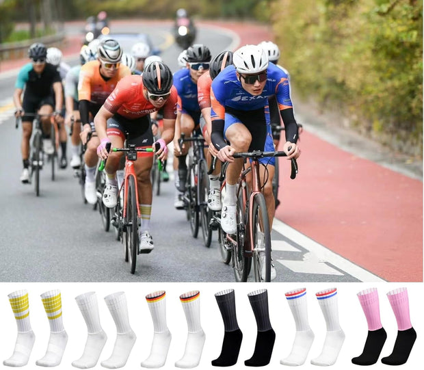 Cycling Socks anti Slip Silicone Summer Aero White Line Cycling Sport Running Socks