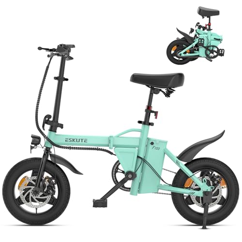 Eskute F100 Folding Electric Commuter E-Bike: 14-Inch Wheels, 35-Mile Range