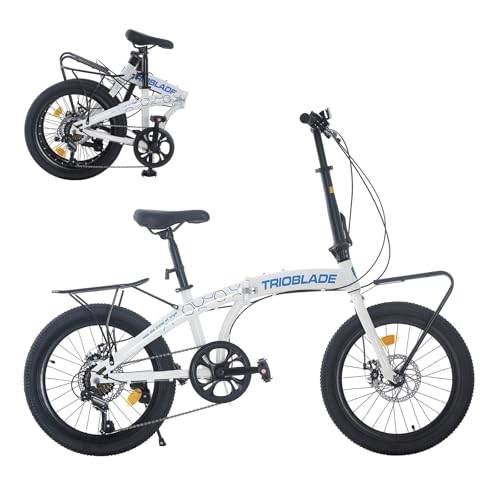 TRIOBLADE 20" Folding Bike: 7-Speed Shimano, Lightweight Aluminum Frame, Disc Brakes
