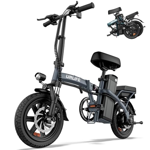 URLIFE 14-inch Portable Folding E-Bike: 48V 7.5Ah Battery, 250W Motor