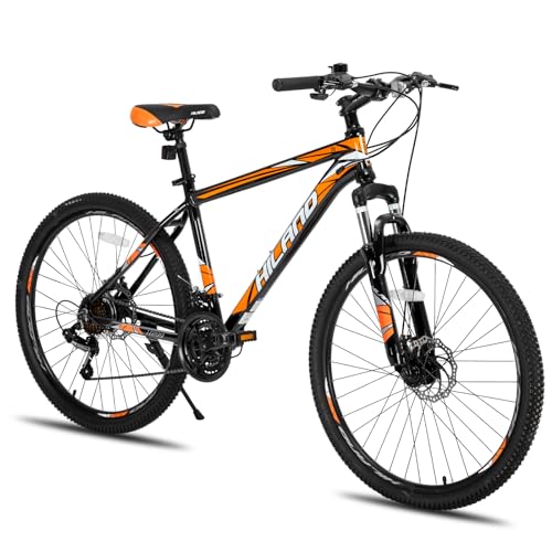 Hiland 26/27.5 Inch Aluminum Mountain Bike, 21-Speed Disc Brake MTB
