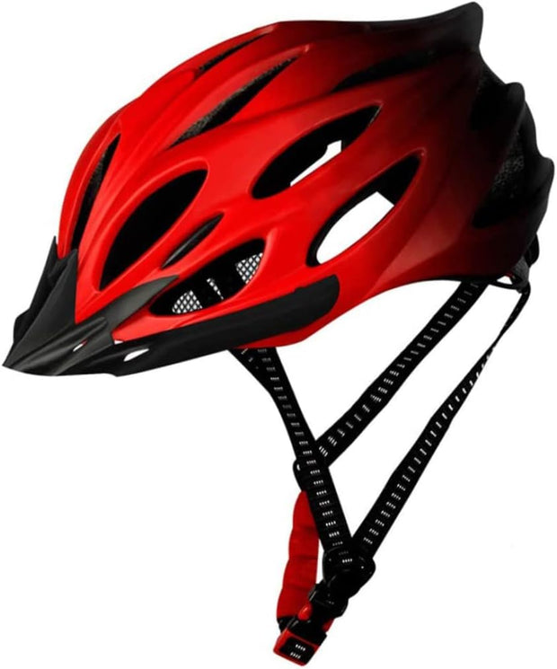 Cycling Helmet Adult Lightweight Bike Helmet Bicycle Helmet with Taillight Adjustable for Men Women Red
