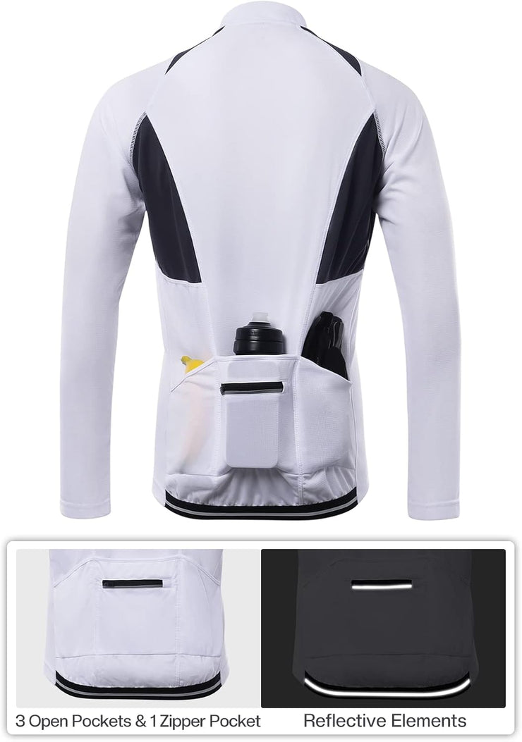 Cycling Jersey Mens Long Sleeve Mountain Bike Jersey Half Zipper Cycling Top Clothing 6031