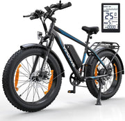 Vipdrive 48V 13Ah Electric Fat Tire E-Bike, 26x4, 7-Speed, Adults