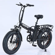 20-inch Fat Tire Folding Electric Sports Bike with Dual Suspension and 7-Speed