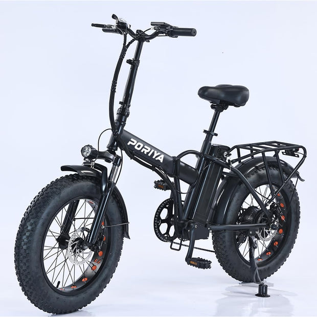 20-inch Fat Tire Folding Electric Sports Bike with Dual Suspension and 7-Speed