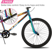 Hiland Freestyle BMX Bike: Durable Steel Frame, 2 Pegs, Beginner to Advanced