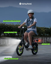 Finbike U4 16" Portable Folding E-Bike: Removable Battery, 3 Modes, Smooth Ride