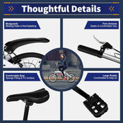 GDSKR 20-inch Foldable 6-Speed Carbon Steel Commuter Bike for Adults & Teens