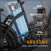 URLIFE 20" Fat Tire E-Bike: 250W Motor, 48V Battery, All-Terrain