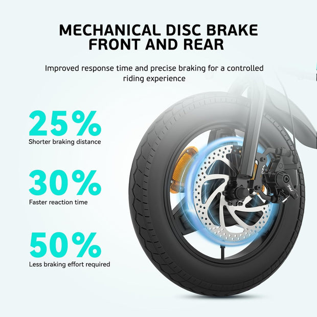 Eskute F100 Folding Electric Commuter E-Bike: 14-Inch Wheels, 35-Mile Range