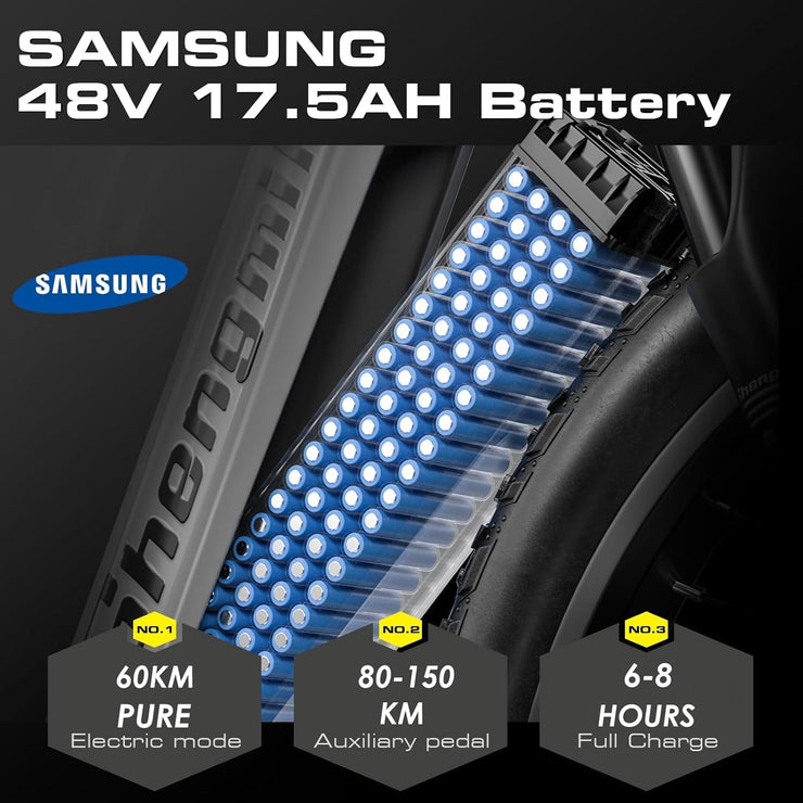 Shengmilo S600 Dual Motor Electric Mountain Bike 26" Fat Tire 48V 17.5Ah E-Bike