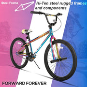 Hiland Freestyle BMX Bike: Durable Steel Frame, 2 Pegs, Beginner to Advanced