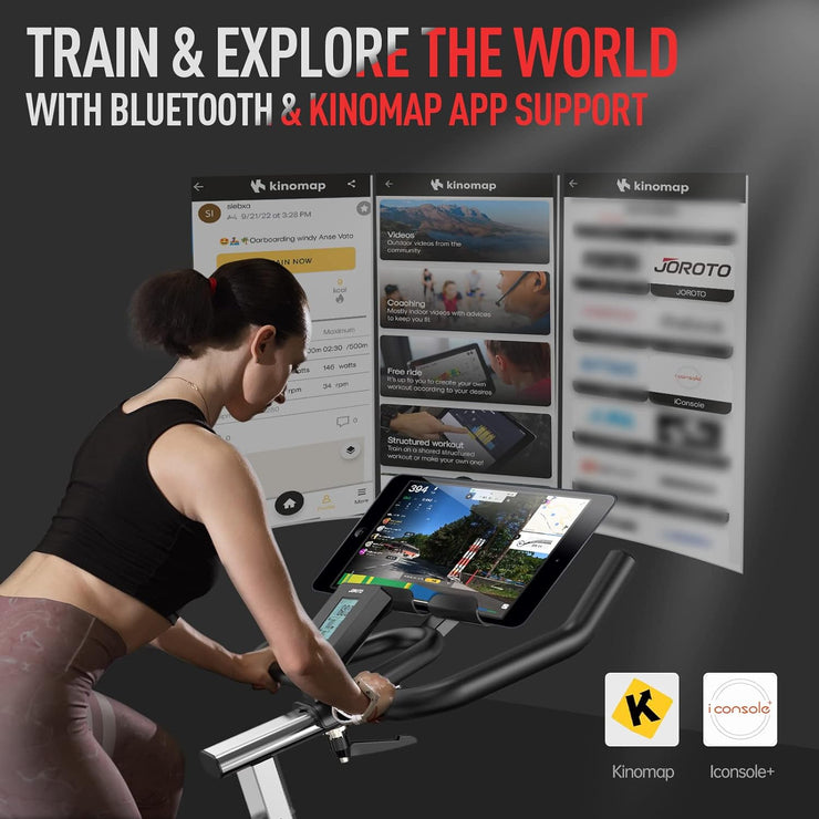 JOROTO X2PRO Bluetooth Magnetic Exercise Bike - Silent Belt Drive Indoor Cycling