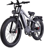 Adventure-Ready 26-inch Off-Road E-Bike: 48V 25Ah Battery, Dual Suspension, 7-Speed