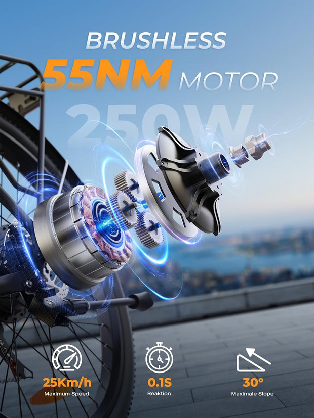 VARUN 26-inch Electric City Ebike: 48V 250W Motor, 7-Speed, Long Range Commuter