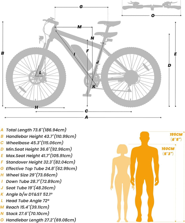 Touroll U1 Electric Mountain Bike: Powerful 13Ah Battery, 21-Speed, Dual Disc Brakes