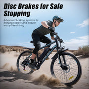 TWOFISH 26-inch Electric Mountain Bike for Adults, 36V 15Ah Battery, 7-Speed