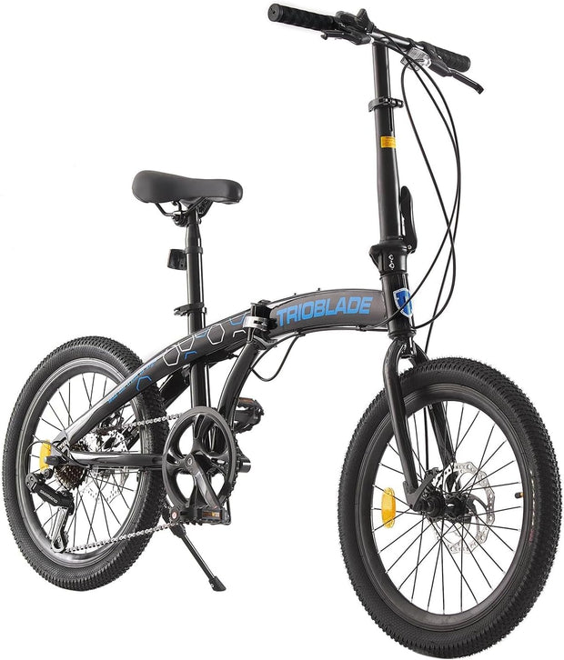 TRIOBLADE 20" Folding Bike: 7-Speed Shimano, Lightweight Aluminum Frame, Disc Brakes