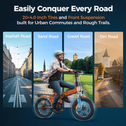 ENGWE EP-2 BOOST Folding Electric Bike: 20" Fat Tire, 48V 13Ah