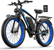 V7 Electric Fat Tire Mountain Ebike: 52V Battery, 21-Speed, Dual Hydraulic Brakes