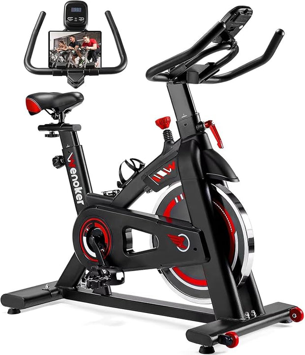 WENOKER Silent Belt Drive Home Exercise Bike: Heavy Flywheel, Digital Monitor