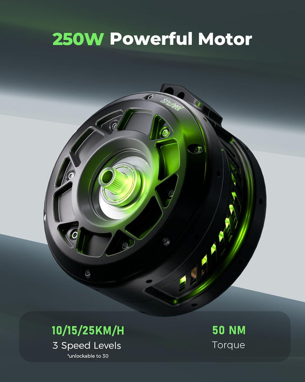 Finbike U3 16-inch Portable Electric Folding Bike, Fast Charge, 3 Modes, Shock Absorber