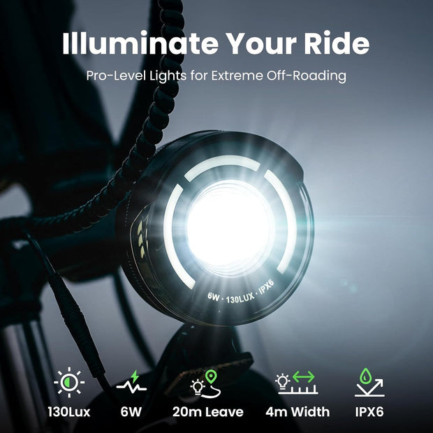 Finbike M50 Adult Electric Mountain Bike, 4-Link Suspension, 13Ah Battery, 7-Speed