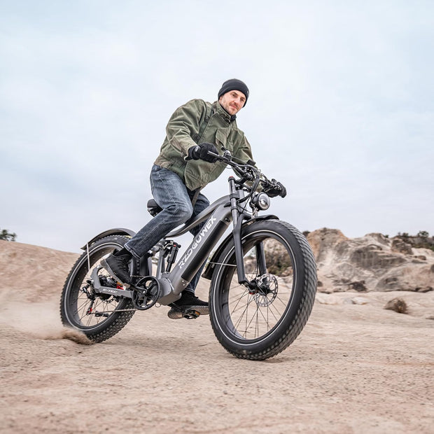 Adventure-Ready 26-inch Off-Road E-Bike: 48V 25Ah Battery, Dual Suspension, 7-Speed