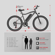 SAMEBIKE SY26 26" Electric Mountain Bike, 13AH Battery, 56-Mile Range