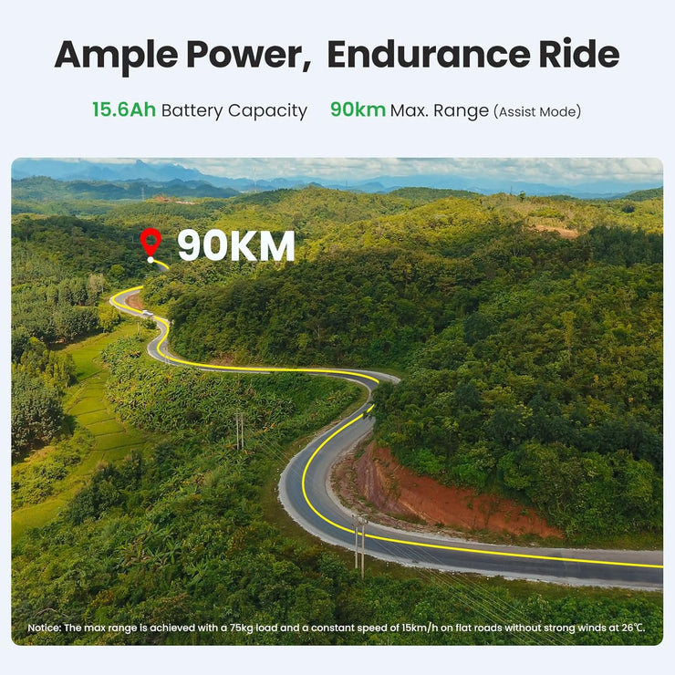 Touroll B1 26" Electric City Bike, 7-Speed, Removable 15.6Ah Battery