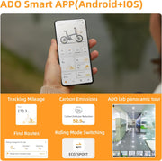 ADO Air20Pro 20-inch Folding Electric Bike for Adults, Bafang Motor, Belt Drive, Hydraulic Disc Brakes