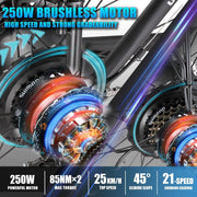 All-Terrain Electric Fat Tire Mountain Bike, 26-inch Wheels, 70+ Miles Range