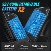 YVY C20 Max Dual Motor 52V 40Ah Fat Tire Full Suspension Electric Bike