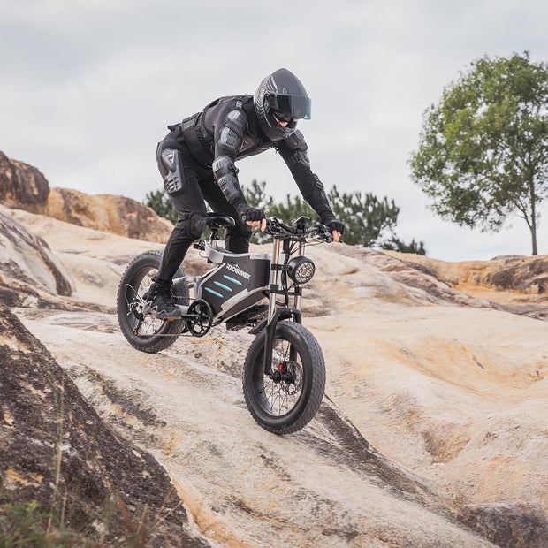 RZOGUWEX 20-inch Off-Road Electric Fat Tire Bike: 48V 25AH, Dual Suspension