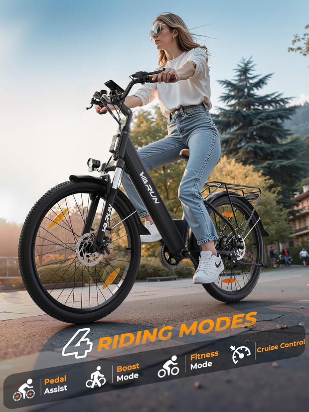 VARUN 26-inch Electric City Ebike: 48V 250W Motor, 7-Speed, Long Range Commuter