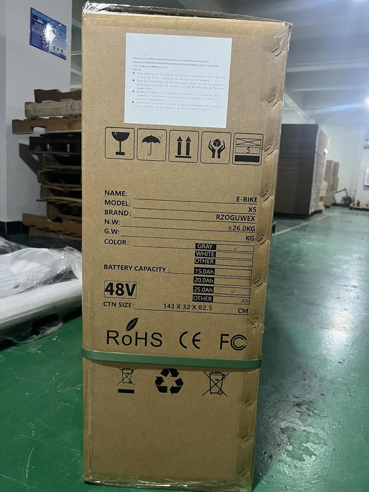 RZOGUWEX X7 20-inch Off-Road Dual Motor E-Bike 48V 30Ah Battery