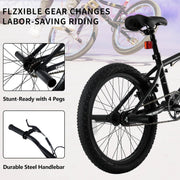 LSBIKE 20-inch Freestyle BMX Bike: 360° Handlebar, Steel Frame, Dual Brakes