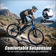 TWOFISH 26-inch Electric Mountain Bike for Adults, 36V 15Ah Battery, 7-Speed