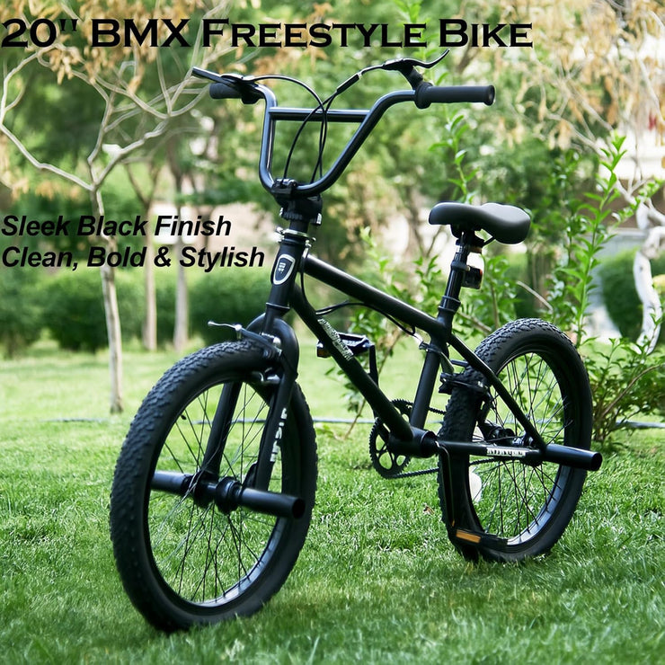 LSBIKE 20-inch Freestyle BMX Bike: 360° Handlebar, Steel Frame, Dual Brakes