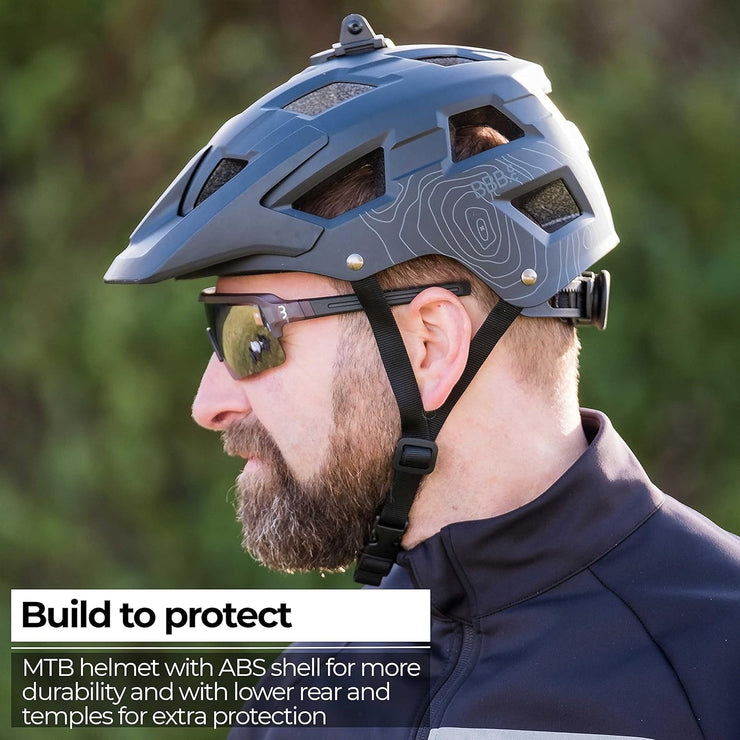 Adult MTB Mountain Bike Cycle Helmet with Large Visor for Trek and Trail Bikes, Camera Mount, ABS Shell, Nanga, BHE-54