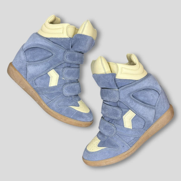 Isabel Marant Women's Blue and Cream Trainers