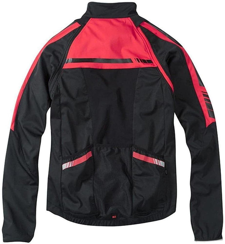 Sportive Men'S Convertible Softshell Cycle Jacket Small Black/Flame Red