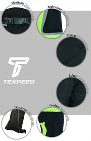 Motorcycle Biker Trousers Mens Motorbike Waterproof Textile Cordura Pants with Protective CE Armour (EN 1621-1) Yellow Hi Vis - 32W / 30L