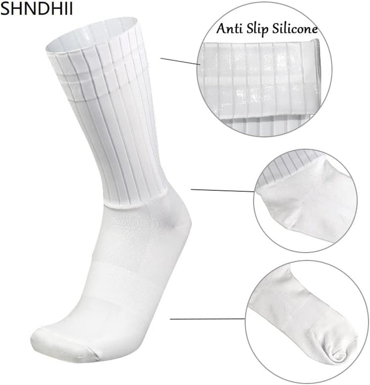 Cycling Socks anti Slip Silicone Summer Aero White Line Cycling Sport Running Socks