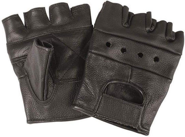 Primeleather Quality Real Leather Soft Fingerless Gloves for Weight Training Cycling Bike Wheelchair GYM Etc Medium